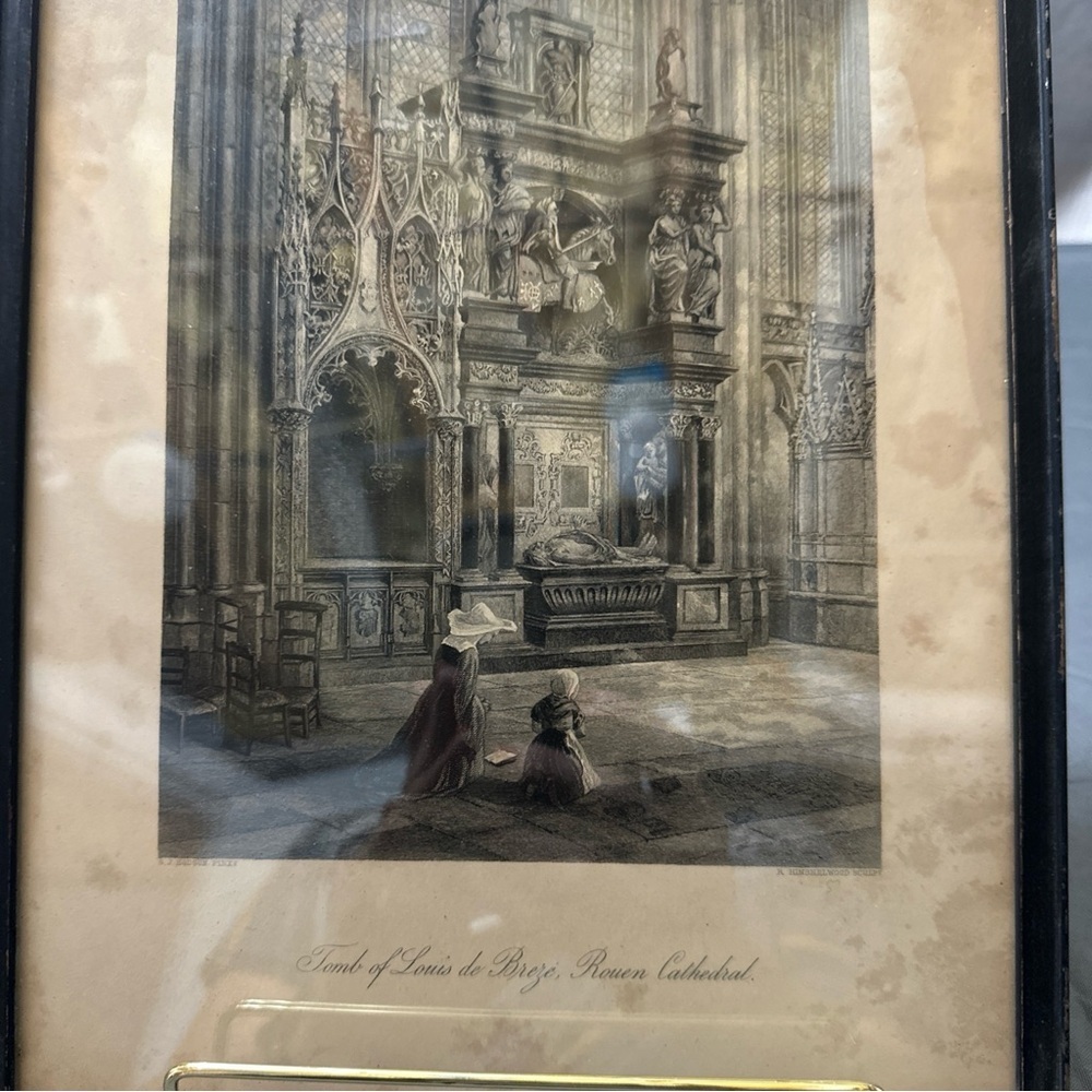 Roman Cathedral Tomb of Louis de Breze France-1870 Engraved Print - Picture 5 of 8